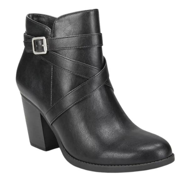Style & Co Zetaa Heeled Mini Bootie in Smooth Black New Size 9 - Picture 1 of 9